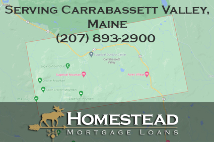 Map of Carrabassett Valley Maine service area for Homestead Mortgage Loans Inc.