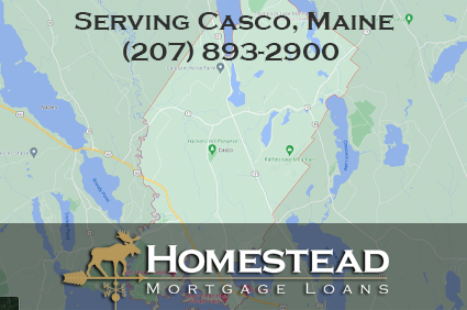 Map of Casco Maine service area for Homestead Mortgage Loans Inc.