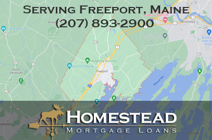 Map of Freeport Maine service area for Homestead Mortgage Loans Inc.