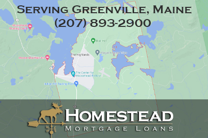 Map of Greenville Maine service area for Homestead Mortgage Loans Inc.
