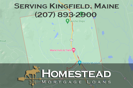 Map of Kingfield Maine service area for Homestead Mortgage Loans Inc.